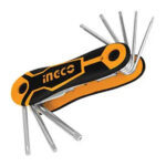 Ingco HHK14082 8pcs Foldable Ball Point Hex Allen Key Wrench Set