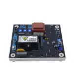 A circuit board labeled EA440-T with electrical components soldered to it. The board has a green surface with voltage regulator circuitry, including transformers, capacitors, and transistors. Text on the circuit board indicates it is an AVR EA440-T (E000-24030). There are also warnings about electrical shock hazard.