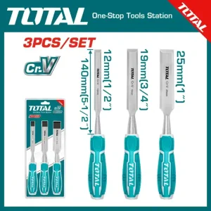 Total 3 Pcs Wood Chisel Set