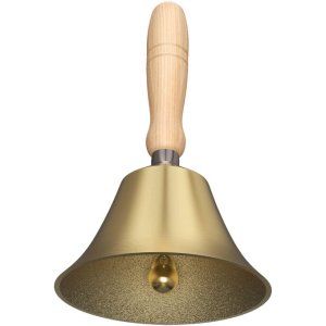 School Bell Brass With Wooden Handle Medium Diameter 5"
