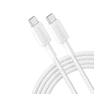 Anker 322 USB-C to USB-C Cable (6ft) Nylon Braided –White