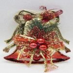 Christmas Hanging Bell With Red Cherry & Bow On Top 19cm 