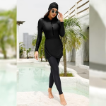 Conservative Swimming Costume For Women - Full Body With Head Cover Black