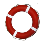 Rescue Ring Life 4.3Kgs - Orange with Reflective Grey Strips and White Rope (Grey/White)