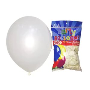 12" ROUND BALLOON STANDARD 50PCS/PKT-white