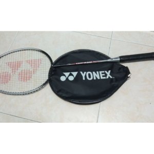 Yonex Badminton Racket With Head Cover, Colors: Sliver/Orange/Black/Silver