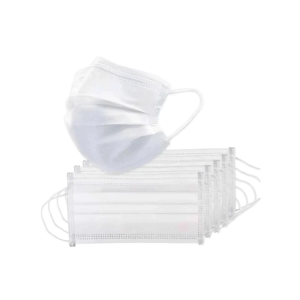 White Disposable Mask, 4 Sides Piping And Elastic Ear Loop.12Pcs/Pkt