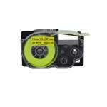 Casio IR-18FYW1 18mm Black Ink Fluorescence Yellow Label Tape Cassette