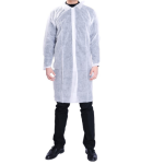 White Disposable Dustcoat 30gsm, Large, 10Pcs/Pkt