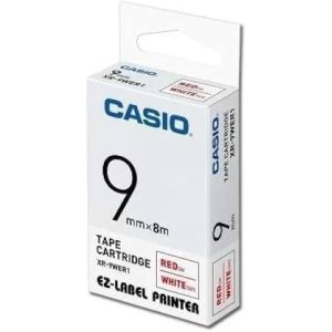 Casio XR-9-WERD EZ-Label 9mm Red On White Tape Cartridge