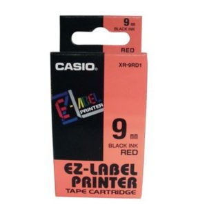 Casio XR-9RD1 9mm X 8M Black Ink On Red Tape Cartridge