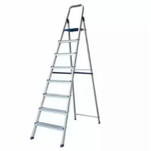 Household Aluminum Ladder; 8 Steps, With Extended Height Handle
