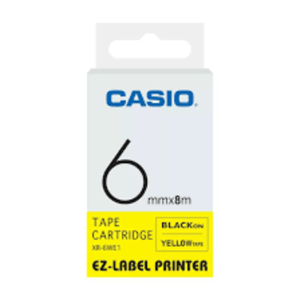 Casio XR-24YW1 24mm Black Ink Yellow Tape Cartridge