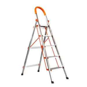 Household Aluminum Ladder; 5 Steps, With Extended Height Handle