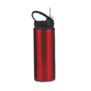 Stainless Steel Water Bottle With Black Lid. 750ml Assorted Colour