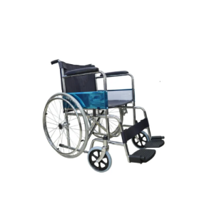 Wheelchair with Fixed Armrest/Footrest – Chrome Finished