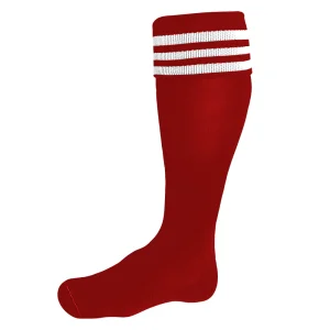 Football Stocking Imported Red With White Stripes
