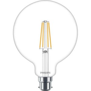 Philips LED Filament Lamp 6-60W B22 WW G120 Clear Dimmable