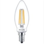 Philips LED Filament Lamp 4-40W E14 Warm White B35 Candle Clear