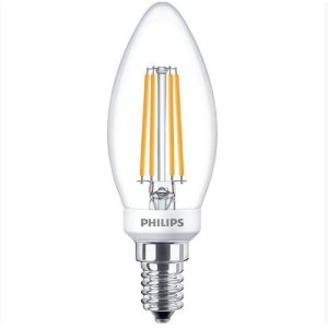 Philips LED Filament Lamp 4-40W E14 Warm White B35 Candle Clear