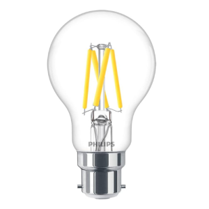 Philips LED Filament Lamp A60 6-60W B22 WW Clear Dimmable 806Lumen 15K Hrs