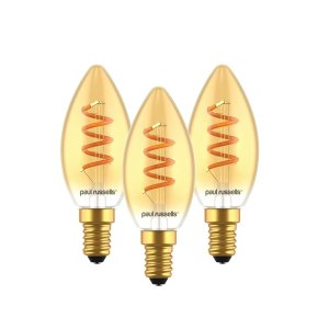 LED Filament Spiral Candle 2.5W=15w Gold Dimmable