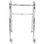 Aluminum Folding Walker, Chrome, with Two 5-Inch Castors, for Adults