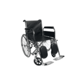 Aluminium Manual Wheelchair Fixed Armrest & Legrest, Auto-Lock Brake, Blue Cushion